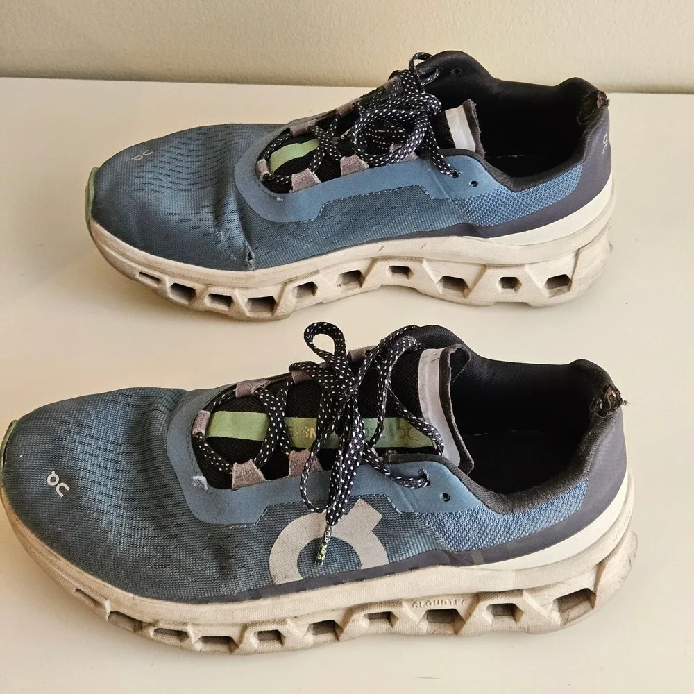 On Cloudmonster Running Shoes Women 9.5‎ Blue Dust Vapor CloudTec